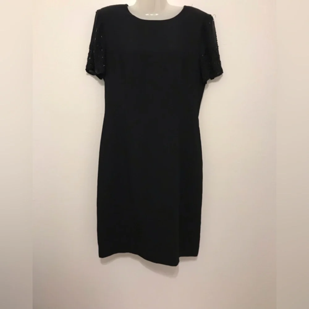 Evening beaded black dress women’s size 10 - Picture 2 of 10